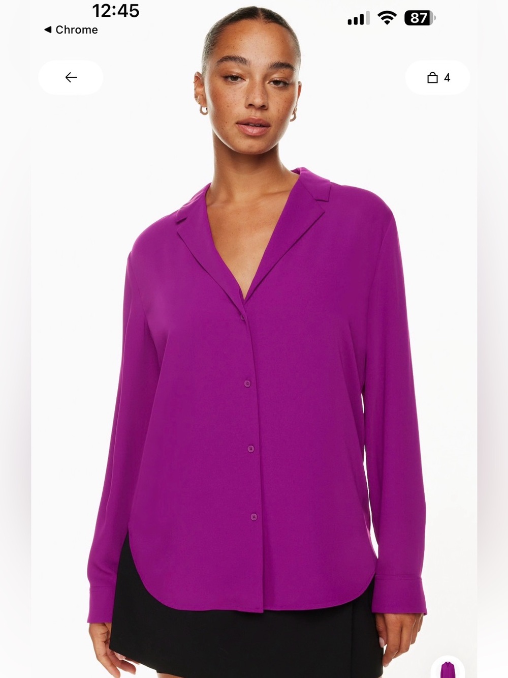 Aritzia Monocle Shirt in Une purple Button-Front work Blouse